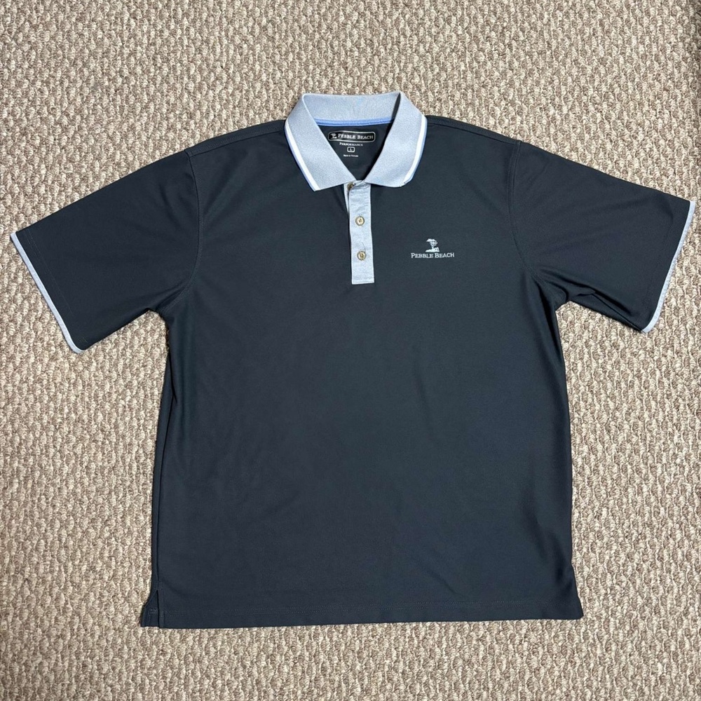 Pebble Beach PGA Performance Gray Golf Polo